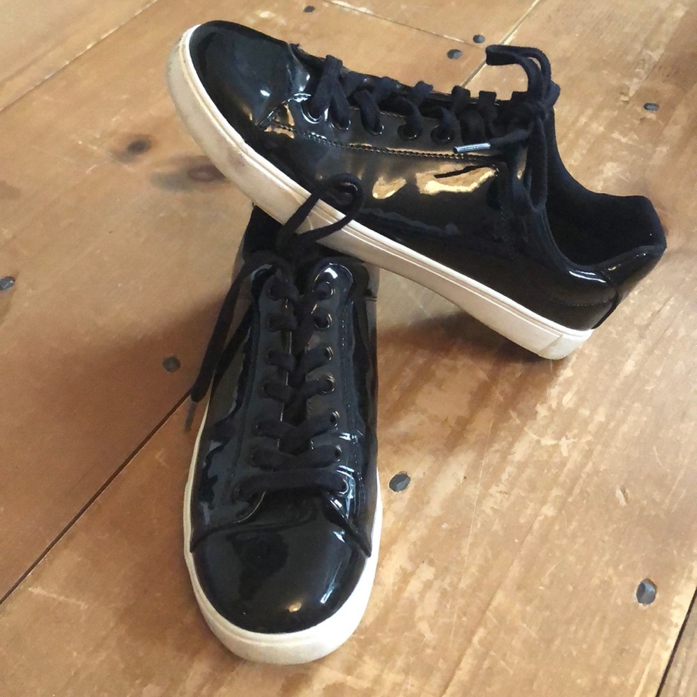 Black Vinyl Sneakers H&M Size 9.5
